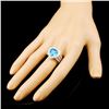 Image 3 : 18K Gold 2.97ctw Topaz & 1.17ctw Diamond Ring