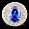 Image 1 : 18K Gold 7.14ct Tanzanite & 1.20ctw Diamond Ring