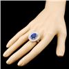Image 3 : 18K Gold 7.14ct Tanzanite & 1.20ctw Diamond Ring