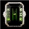 Image 1 : 14K Gold 24.39ct Tourmaline & 0.97ctw Diamond Ring