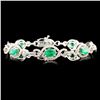 Image 1 : 14K Gold 3.58ct Emerald & 2.71ctw Diamond Bracelet