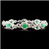 Image 2 : 14K Gold 3.58ct Emerald & 2.71ctw Diamond Bracelet
