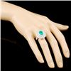Image 3 : 18K Gold 2.27ct Emerald & 2.40ctw Diamond Ring
