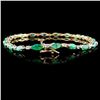 Image 2 : 14K Yellow Gold 5.00ct Emerald & 0.25ct Diamond Br