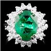 Image 1 : 14K Gold 3.88ct Emerald & 1.00ctw Diamond Ring