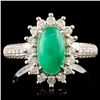 Image 1 : 18K Gold 1.84ct Emerald & 0.62ctw Diamond Ring