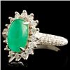 Image 2 : 18K Gold 1.84ct Emerald & 0.62ctw Diamond Ring