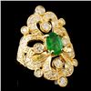 Image 3 : 14K Gold 1.50ct Emerald & 1.45ctw Diamond Ring