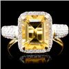 Image 1 : 14K Gold 2.00ct Citrine & 0.52 Diamond Ring