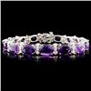 Image 1 : 14K Gold 26.80ctw Amethyst & 1.15ctw Diamond Brace