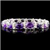 Image 2 : 14K Gold 26.80ctw Amethyst & 1.15ctw Diamond Brace