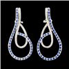 Image 1 : 14K Gold 2.88ct Sapphire & 0.92ctw Diamond Earring