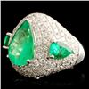Image 2 : 18K Gold 5.07ct Emerald & 2.52ctw Diamond Ring
