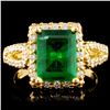 Image 1 : 18K Gold 2.47ct Emerald & 1.20ctw Diamond Ring