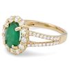 Image 2 : 14K Gold 1.50ct Emerald & 1.00ct Diamond Ring