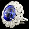 Image 2 : 18K Gold 10.73ct Tanzanite & 1.67ctw Diamond Ring