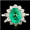 18K Gold 2.20ct Emerald & 0.89ctw Diamond Ring