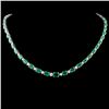 14K Gold 26.56ctw Emerald & 1.75ctw Diamond Neckla