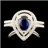 14K Gold 0.99ct Sapphire & 0.29ctw Diamond Ring