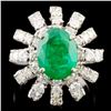 14K Gold 3.18ct Emerald & 1.76ctw Diamond Ring