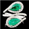 Image 1 : 18K Gold 1.80ct Emerald & 0.76ctw Diamond Ring