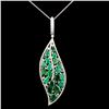 Image 1 : 14K Gold 7.93ctw Emerald & 1.05ctw Diamond Pendant