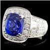 Image 2 : 18K Gold 6.94ct Tanzanite & 2.00ctw Diamond Ring