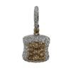 14k White Gold 1.10ctw Brown/White Diamond Pendant