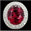 18K Gold 31.86ct Tourmaline & 2.28ct Diamond Ring