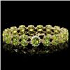 `14k Gold 43.00ct Peridot & 0.60ct Diamond Bracele