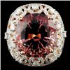 18K Gold 17.17ct Tourmaline & 2.55ctw Diamond Ring