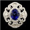 14K Gold 3.68ct Sapphire & 1.15ctw Diamond Ring