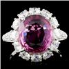 Image 1 : 18K White Gold 4.80ct Sapphire & 2.16ct Diamond Ri