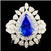 Image 1 : 18K Gold 3.21ct Tanzanite & 1.99ctw Diamond Ring