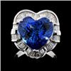 Image 1 : 18K Gold 6.84ct Tanzanite & 1.33ctw Diamond Ring