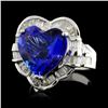 Image 2 : 18K Gold 6.84ct Tanzanite & 1.33ctw Diamond Ring