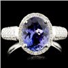 Image 1 : 18K Gold 2.36ct Tanzanite & 0.50ctw Diamond Ring