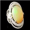 Image 3 : 18K Gold 14.30ct Opal & 3.02ctw Diamond Ring