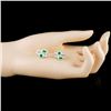 Image 3 : 18K Gold 0.87ct Emerald & 0.76ctw Diamond Earrings