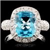 Image 1 : 14K Gold 3.24ct Topaz & 0.50ctw Diamond Ring