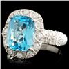 Image 2 : 14K Gold 3.24ct Topaz & 0.50ctw Diamond Ring