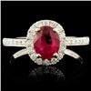 Image 1 : 18K Gold 1.11ct Ruby & 0.29ctw Diamond Ring