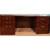 Image 1 : LOT OF 2 - MOHOGANY DESK W/ 2 DRAWER CREDENZA - SEE ALL PICS