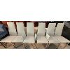 LOT OF 6 - LEATHER DINING CHAIRS - LIGHT GREY TONES 