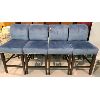 Image 1 : LOT OF 4 - UPHOLSTERED BAR STOOLS - FINE BRUSHED CORDURY