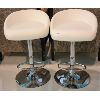 Image 1 : LOT OF 2 - LEATHER / CHROME BAR STOOLS - AS NEW