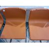Image 2 : LOT OF 4 - LEATHER BAR STOOLS - AS NEW - BURNT ORANGE