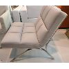 Image 2 : LEATHER / CHROME LOUNGE CHAIR - GREY TONES