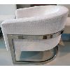 Image 2 : UPHOLSTERED / CHROME LOUNGE CHAIR - AS NEW