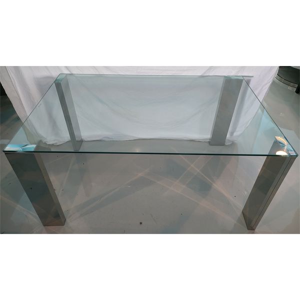 GLASS / CHROMEDINING TABLE - TEMPERED